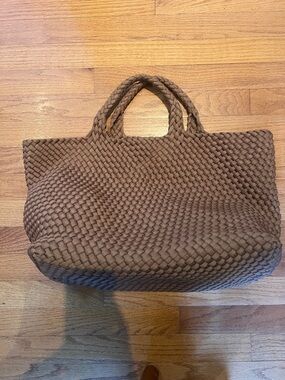 Naghedi Woven Tote in Brown